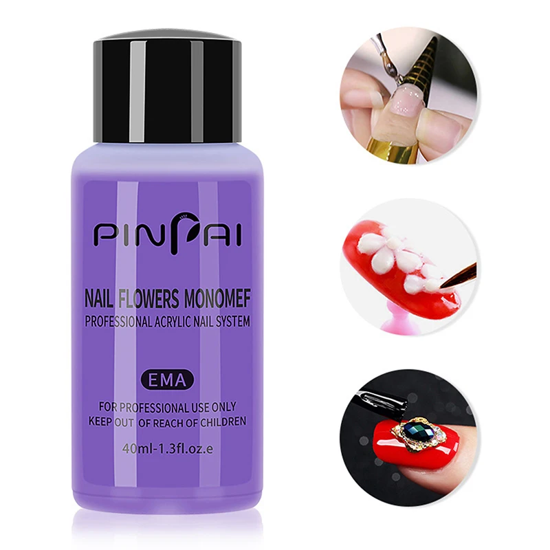 Do paznokci w proszku akrylowym 40ml płyn akrylowy Monomer kryształowy akrylowy Nail Art przedłużanie paznokci rzeźba nieżółknący