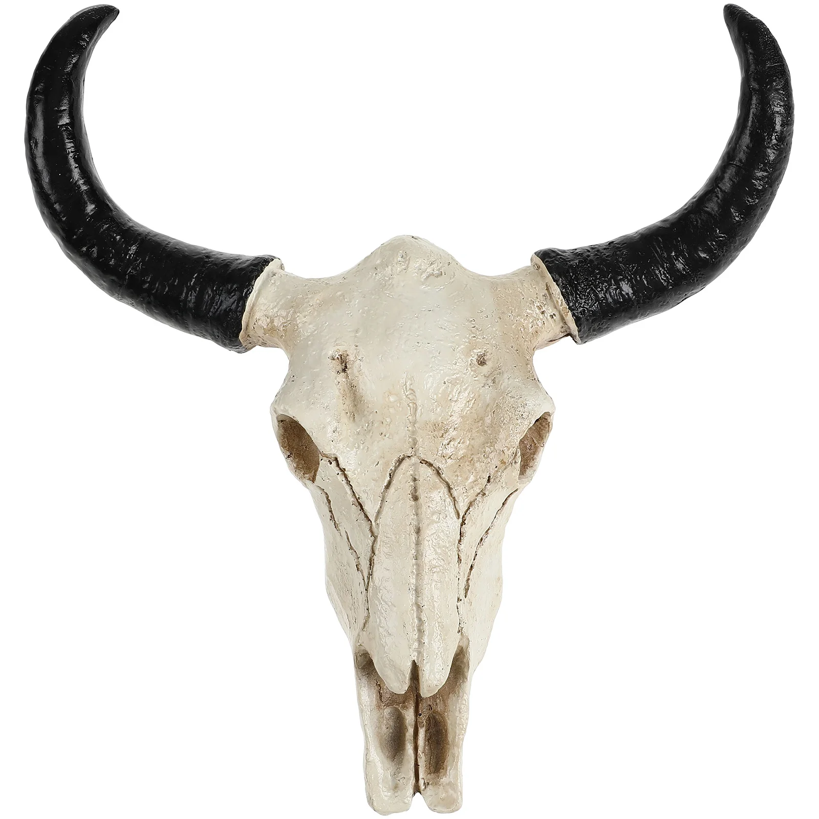 Cow Skull Head Pendant Halloween Decor Wall Hanging Longhorn Cow Skull Head Ornament Figurines Crafts Fashion Realistic for Home