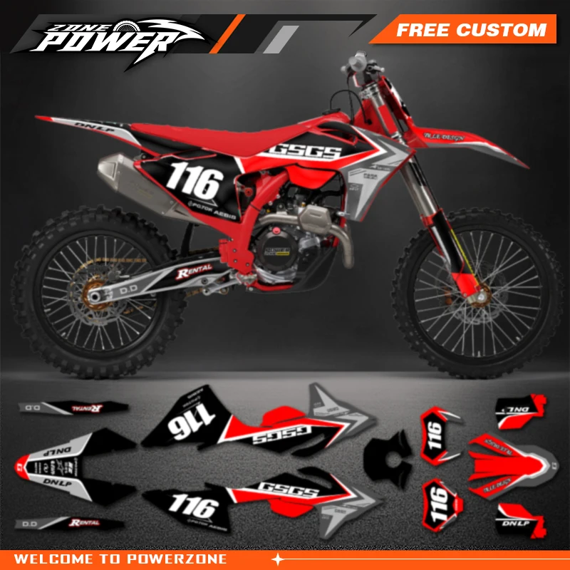 Powerzone Custom Graphics Background Decals Stickers Kits for Gasgas EC MC EC125 EC250 EC300 2024 2025 2026  07