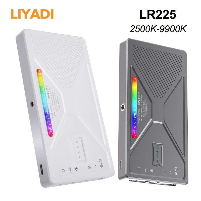 LIYADI LR225 RGB светодиодный светильник для видеосъемки 2500K-9900K карманные заполняющие светильники для камеры телефона освещение для фотостудии без ЖК-экрана