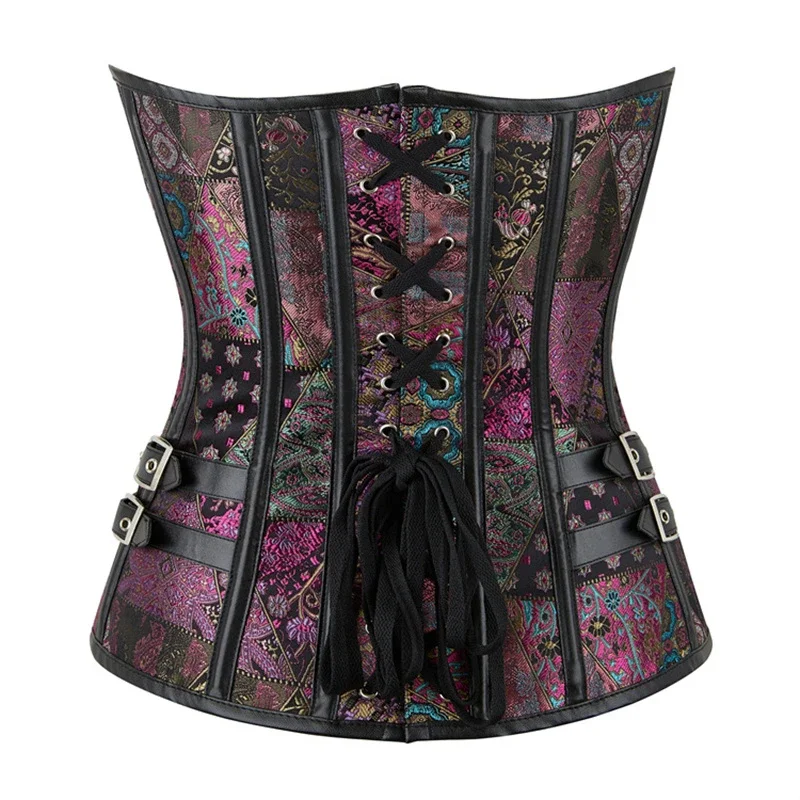 Gothic Steampunk Corset for Women Halloween Cosplay Goth Punk Overbust Bustier