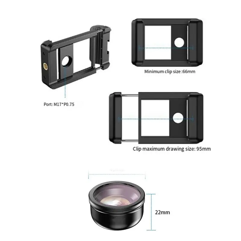 B21B  4K HD 100mm Macro Lens with CPL Filter Universal Clamp Micro-Lenses for //All Smartphones