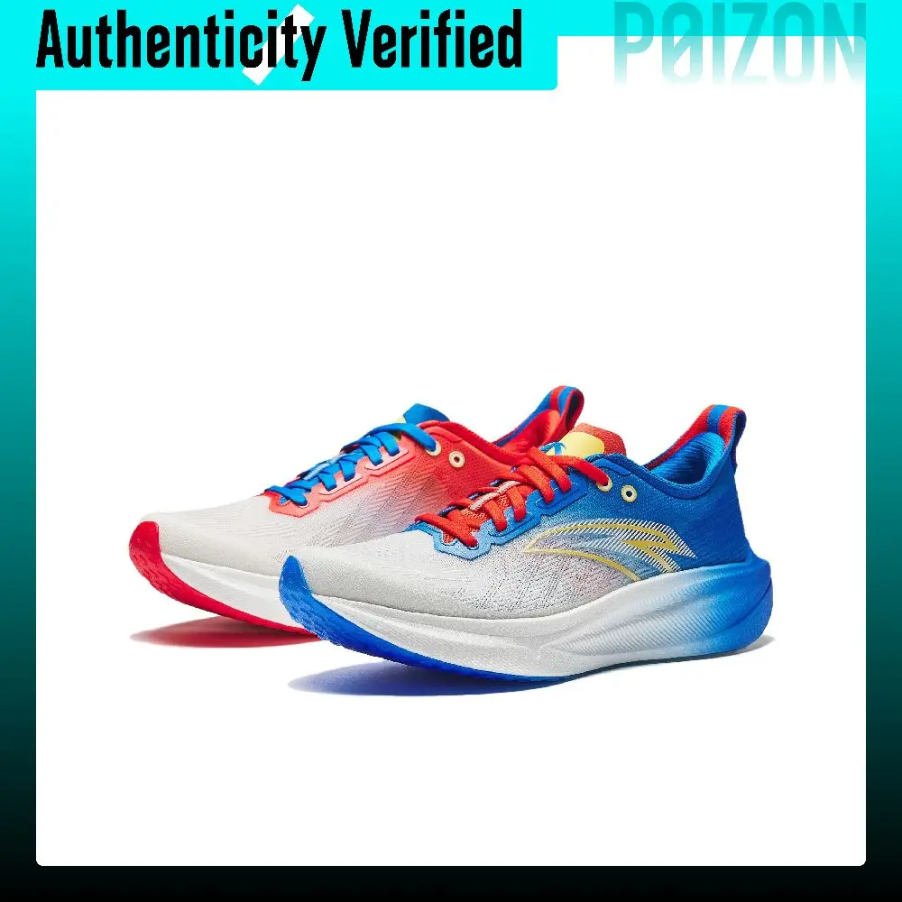 Anta Low top Carbon Plate, Nitrogen Technology Marathon Training Race Running Shoes Men's White Red Blue 912525598-11