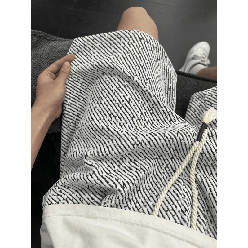 

Men's Knitted Shorts Summer Zebra Pattern Loose Casual