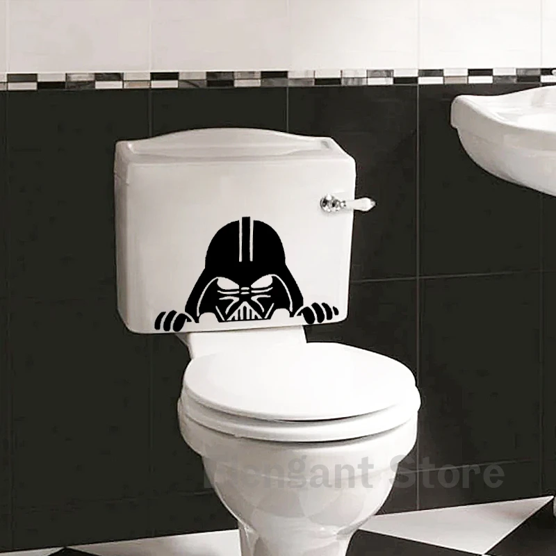 Funny Disney Baby Vader Peeking Vinyl Sticker Car Window Bumper Decals Toilet Sign Stickers Bathroom Decoration Home Decals