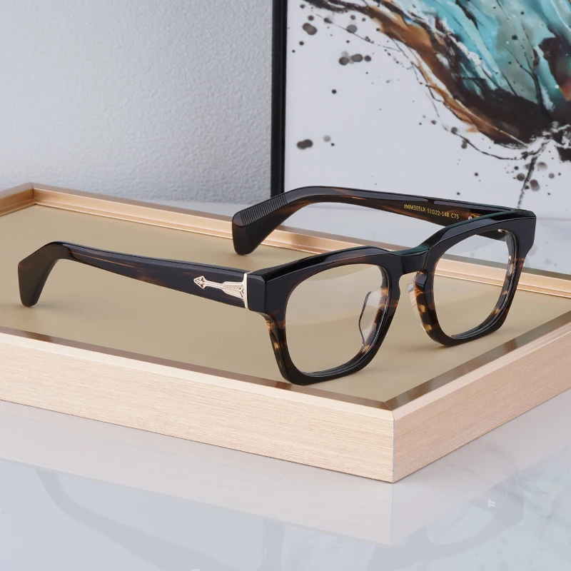 Acetate Rectangle Glasses Frame For Men Women Japanese Style Handmade High Quality  Designer Eyeglasses Can customize lenses
