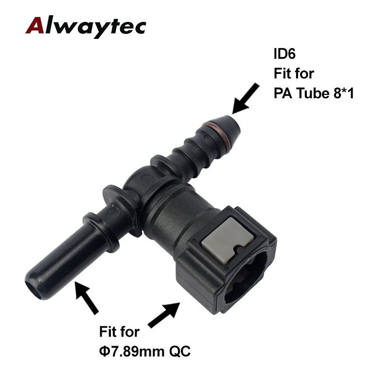 7.89 ID6 Car Fuel Quick Hose Connector Tee Joint Fuel Pipe Coupler Quick Connect Rubber Nylon Oil Tube Adapter