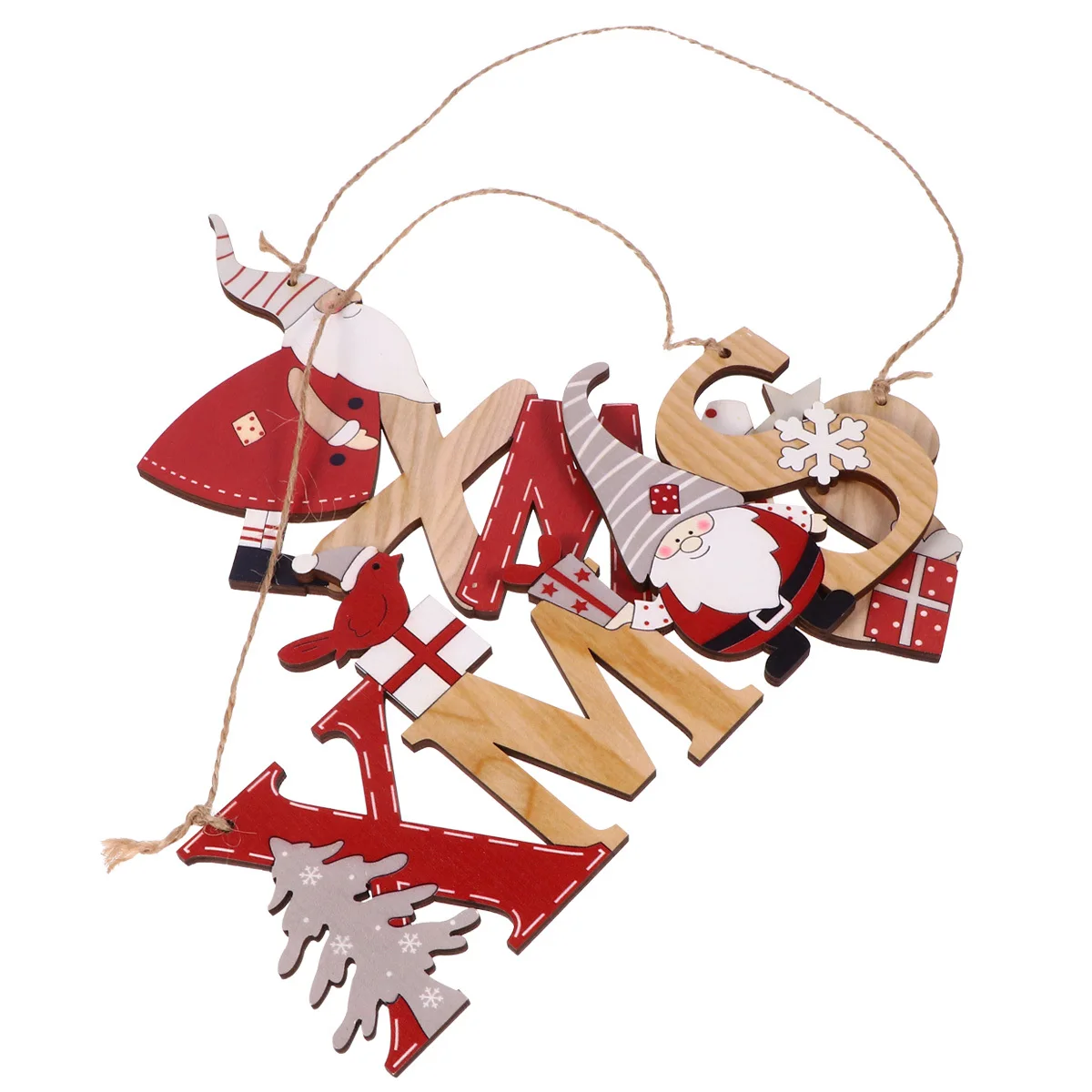 

2Pcs Christmas Wooden Pendant Letter Hanging Ornament Lightweight Decorative Door Wall Decor Christmas Hanging Board