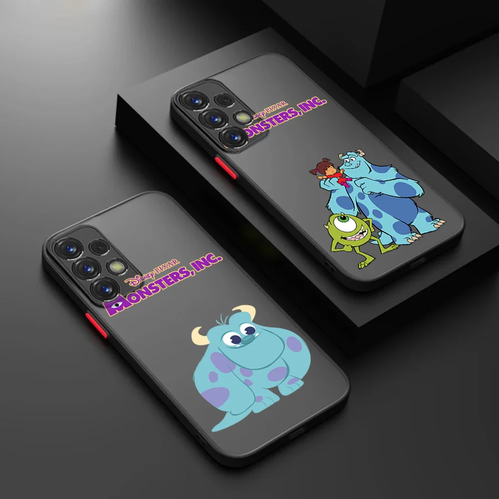 Funda de teléfono translúcida con sensación de piel para Samsung S21 S22 S23 S24 FE S10 S25 Edge Note20 Ultra Monsters, cubierta negra esmerilada Inc