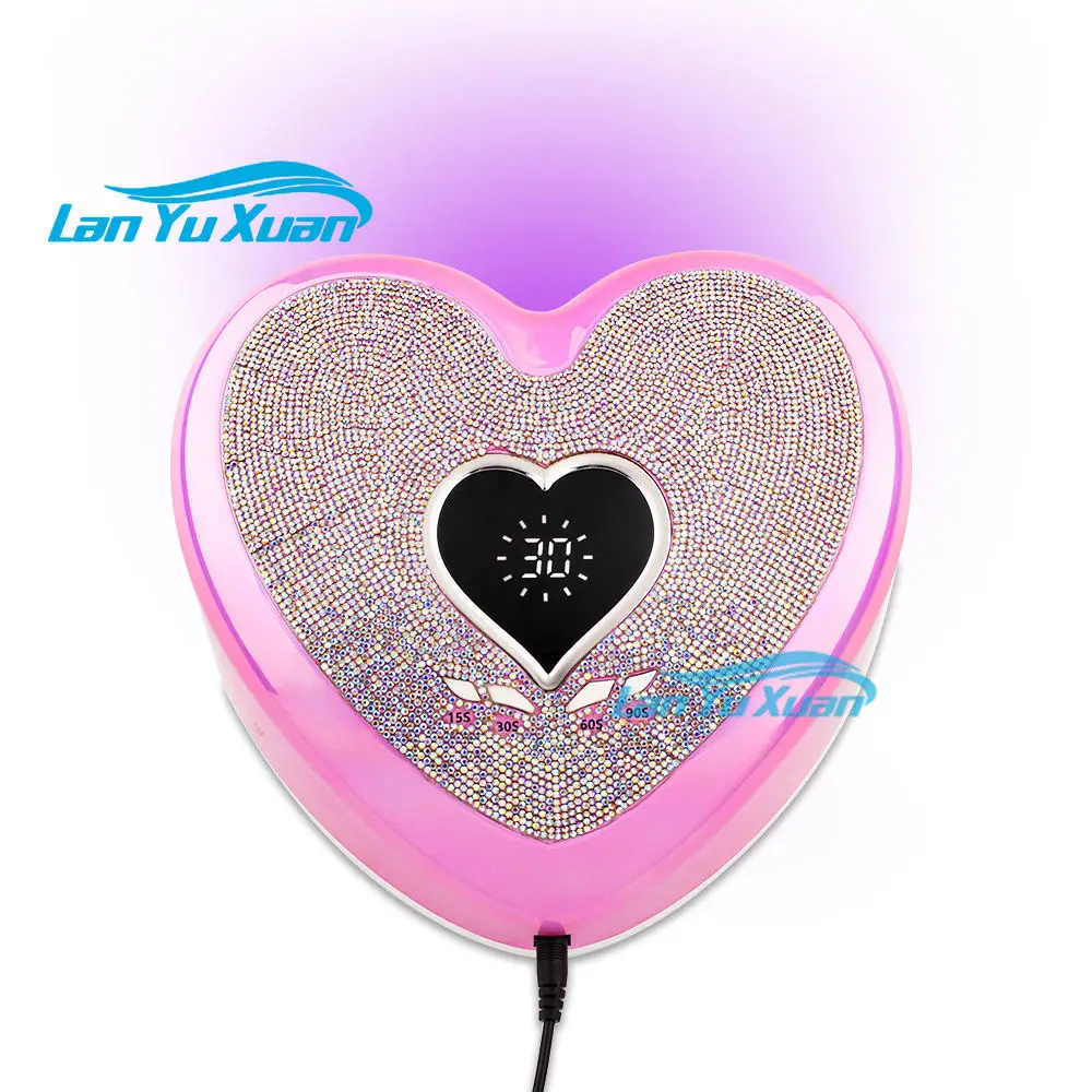 

Wholesale Bling Nail Dryer 2022 Crystal s UV Gel Polish Heart Pink Diamond Lamp