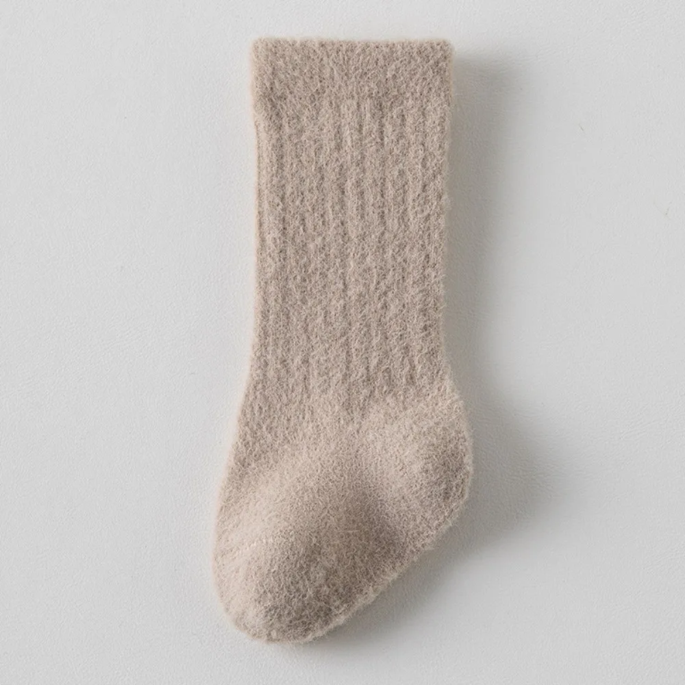 

New Velvet Terry Baby Socks Mid Tube Solid Color Infant Floor Socks Thicken Warm Comfortable Indoor Stockings for Newborns