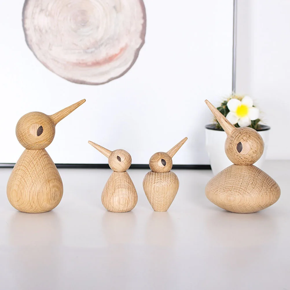 

1Pcs Wooden Bird Decoration Rotatable Head Craftsmanship Simulation Bird Ornament for Home Living Room Desk Decor