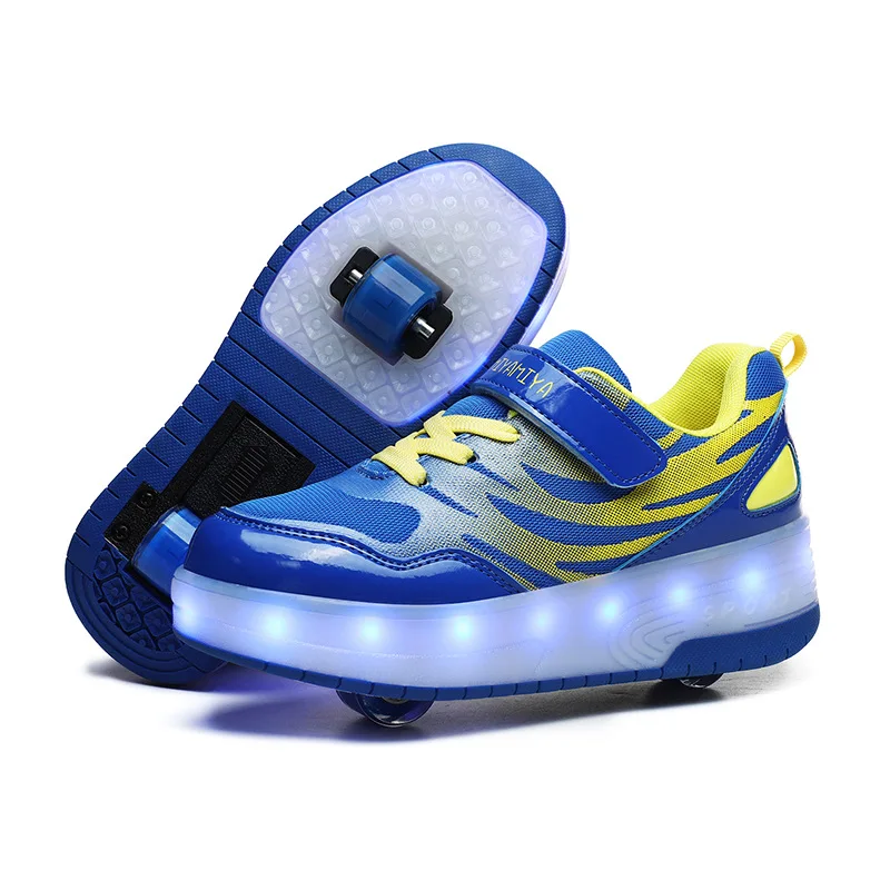 Kids Deform Shoes Children Deformation Parkour Runaway Detachable Roller Skate Shoes Wheels Sneakers Boy Girl Outdoor Sport