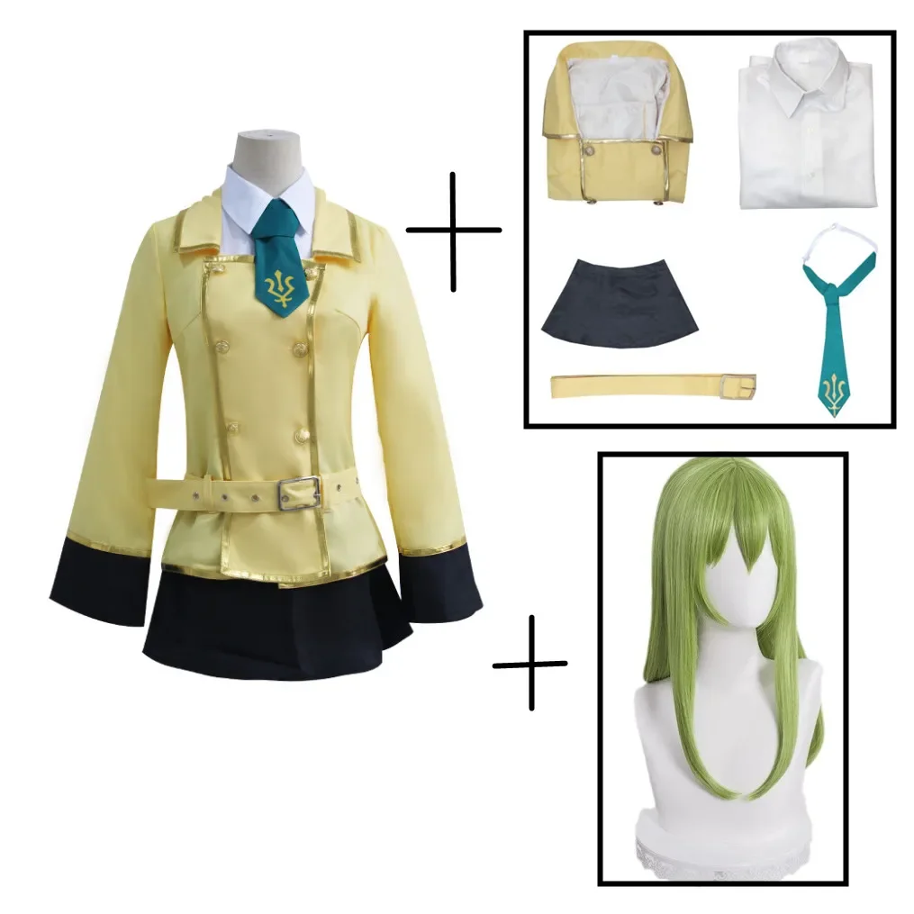 Codice anime Geass CC Parrucca costume cosplay C2 Codice Geass: Lelouch of the Rebellion Calze Fiocco Uniforme Halloween Ragazze Donne