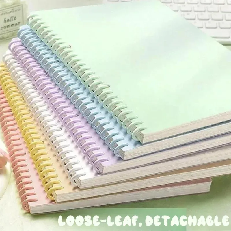 A5 Removable Spiral Notebook Macaron Aesthetic Notebooks 60 Sheets Underline Binder A5 Sheet for Students BJB04