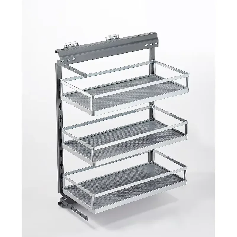 Modern high-type kitchen cabinet side L-shaped 6-layer adjustable height environmental protection large-capacity storage