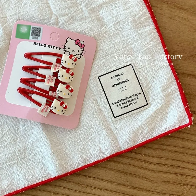 4 قطع مرحبا كيتي كليب فتاة القلب الجانب كليب الانفجارات كليب لطيف الكرتون إكسسوارات الشعر النساء الملحقات بالجملة النساء المنتجات #3