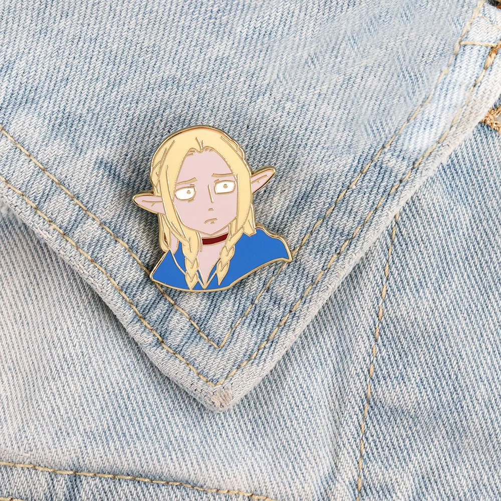 Marcille Enamel Pin Delicious in Dungeon Lapel Pin Dungeon Meshi Elf Magician Badge Cute Souvenir