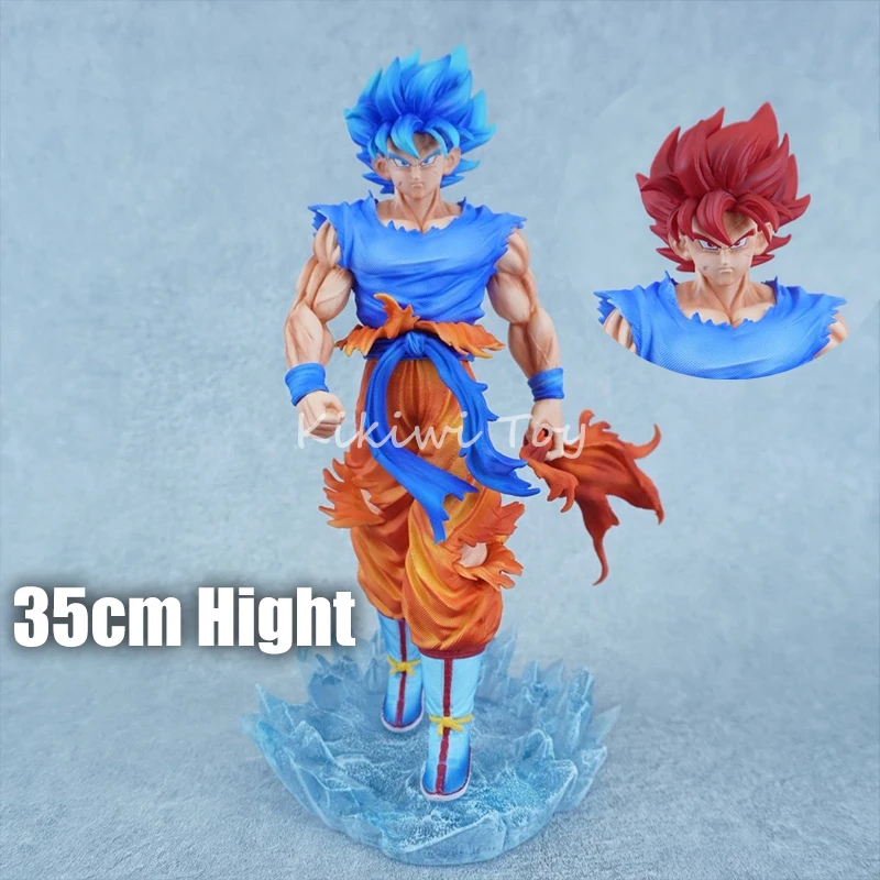 

New Dragon Ball Anime Figure Son Goku Figure Super Saiyan Goku Figurine Two Heads Pvc Gk Statue Model Doll Collection Toys Gifts