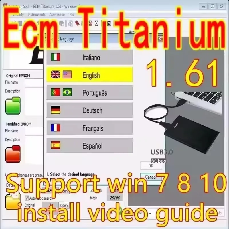 Winols 4.7+ 93GB Damos Big Pack 2020-2022 ECM Titanium 1.61 with 26000+ Immobilizer Services Tool V1.2 Free Assistance for Auto