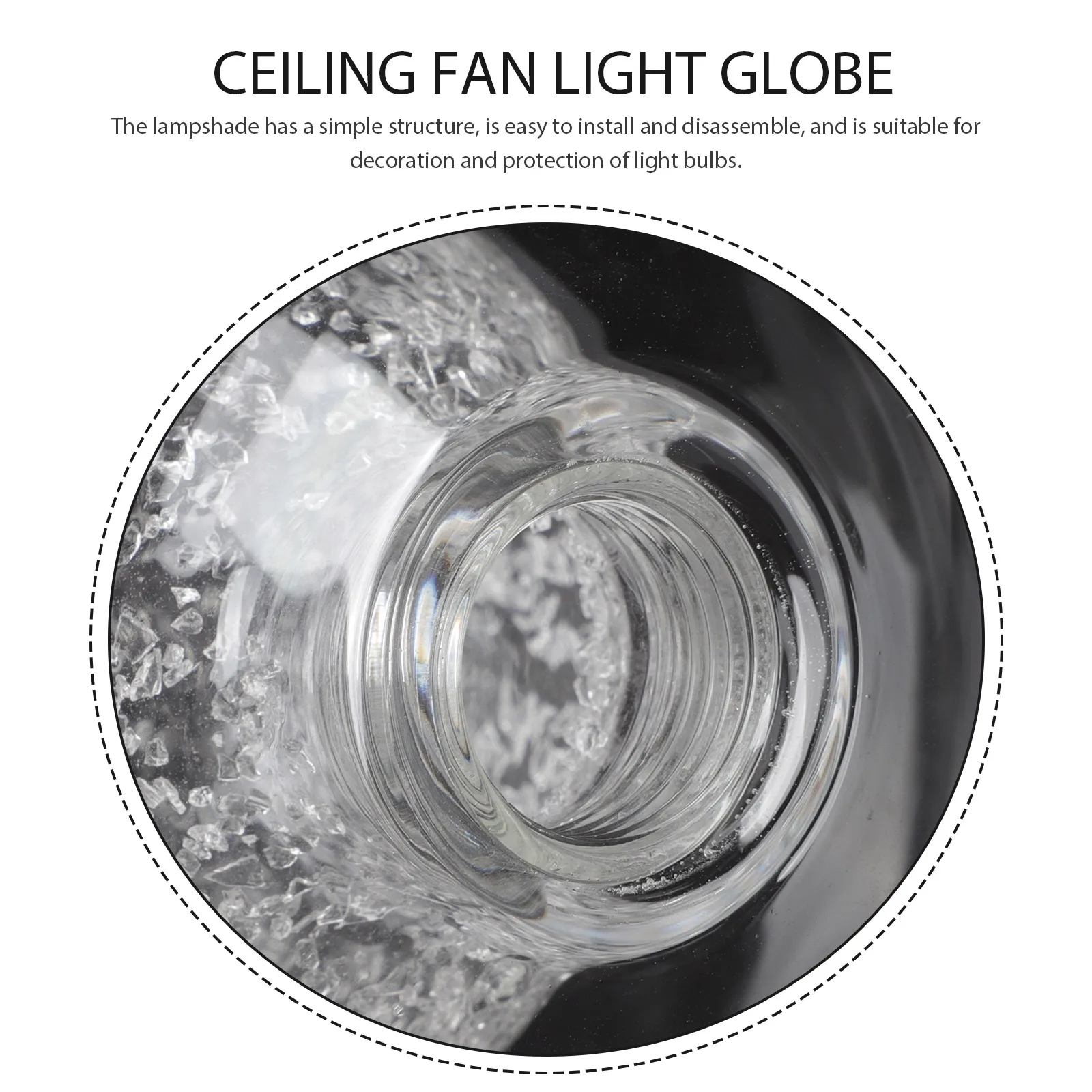 

Glass Lampshade Shades Light Fixtures Ceiling Clear Round Replacement Globe for Lampshades Table Hallway Cover
