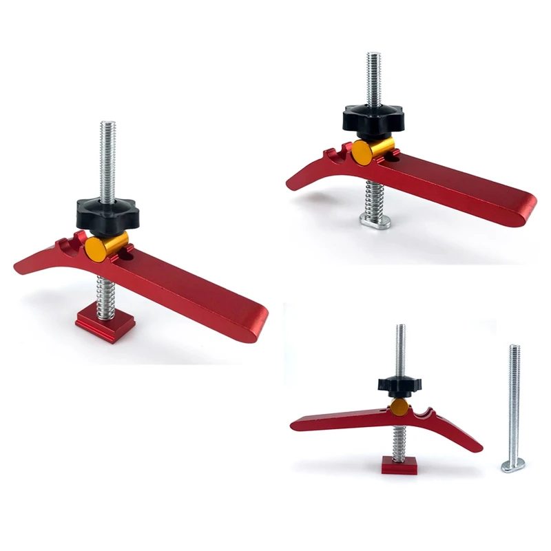 Woodworking T-Track Hold Down Clamp Set Aluminum T-Slot Table Workbench Wood Fixture Jig Clamping Blocks Platen