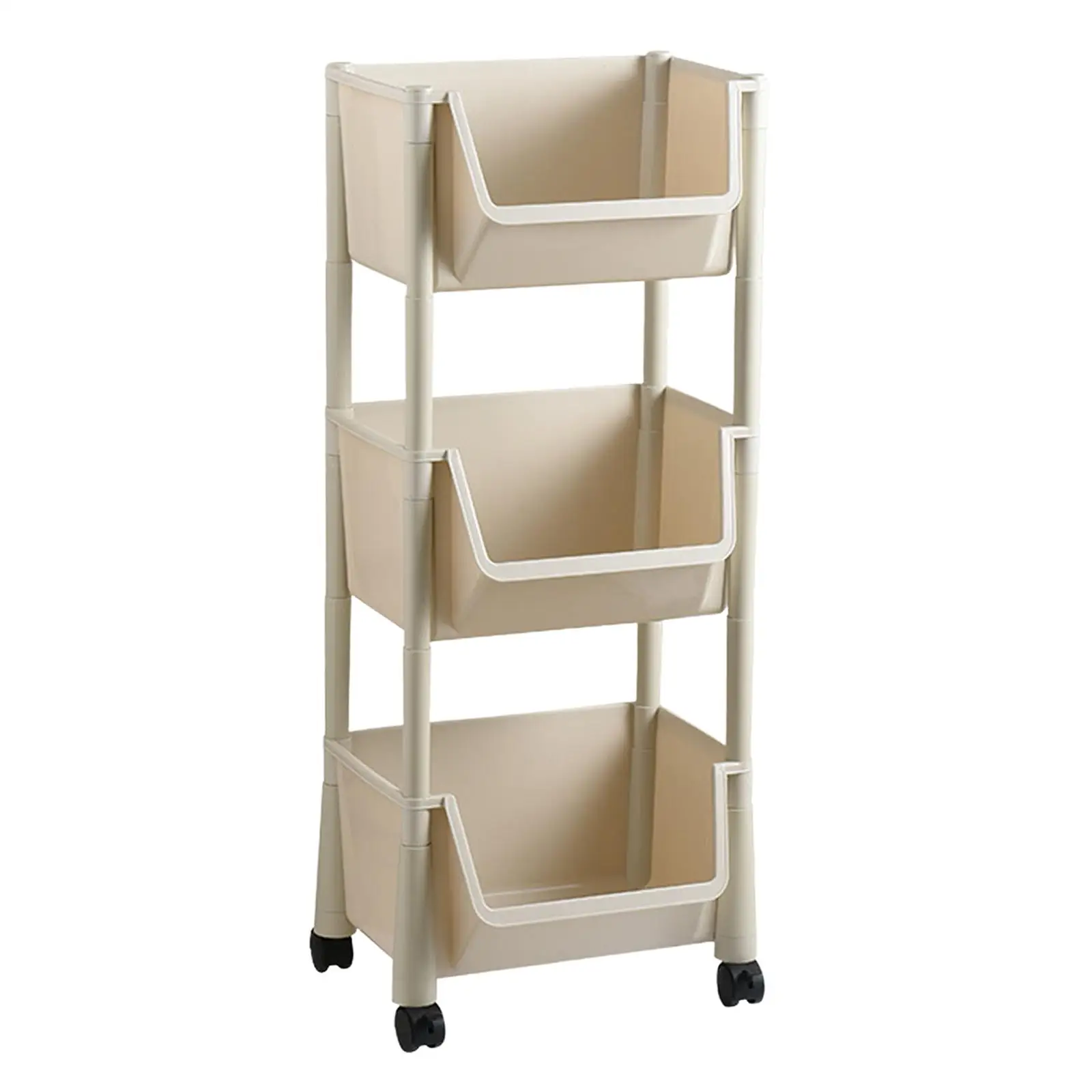 Kitchen Storage Shelf, Kitchen Spice Rack Organizer with Lockable Wheels,