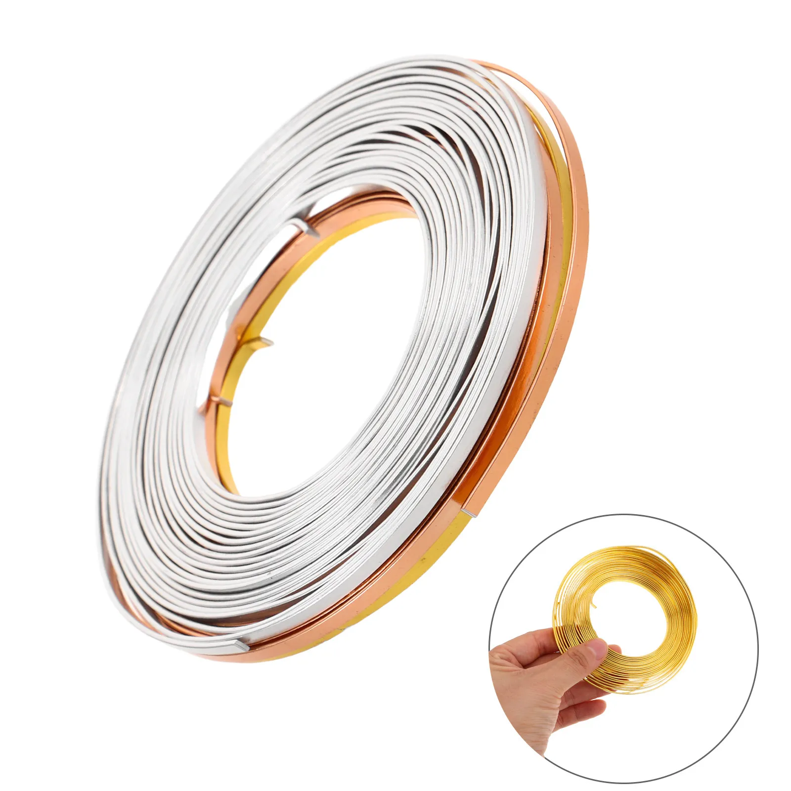 

3Pcs Flat Aluminum Wire 3Mm Flexible Bendable Metal for Jewelry Making Bonsai Tree Wreath Floral Arrangement