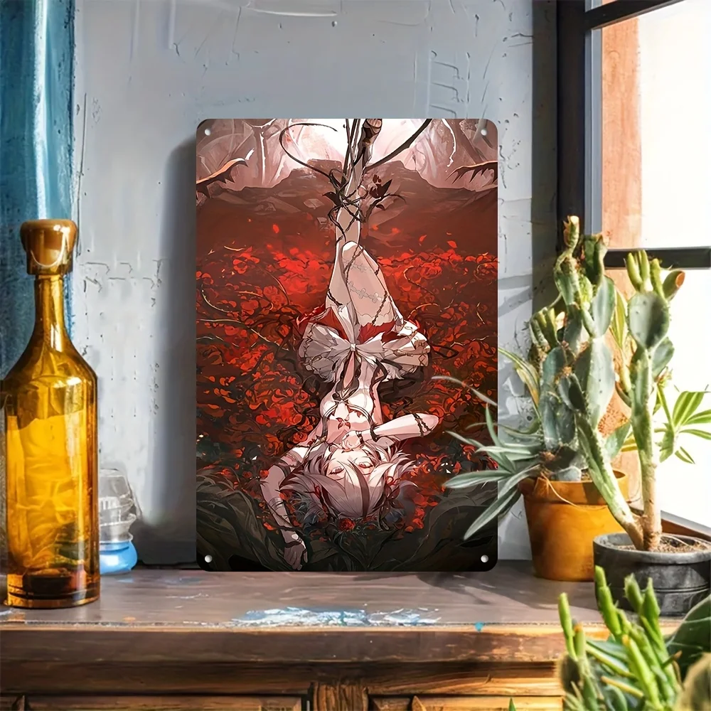 CIFBUY 2D Flat Wuthering Heights Sci-Fi Girl Aluminum Wall Art Waterproof Durable Decor For Bedroom Office Living Room Cafe