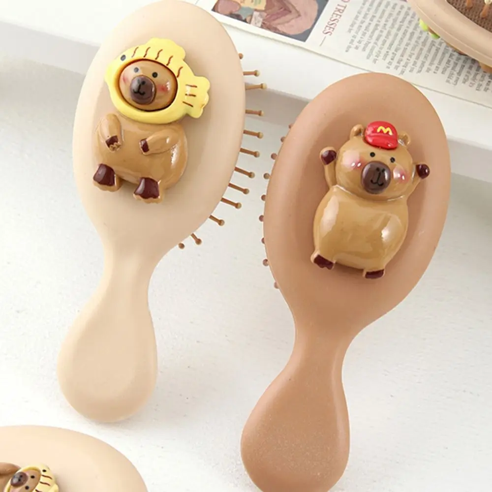 Styling Tool Cute Capybara Air Cushion Comb Funny Cartoon Massage Comb Handle Anti-Static Kapibala Airbag Comb Student