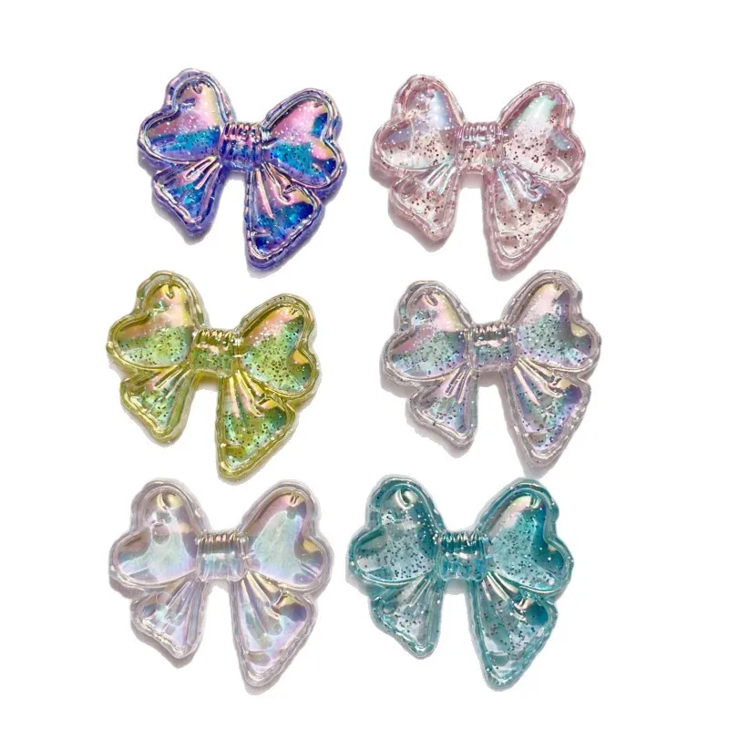 100PCS Acrylic Colored Bow Resin DIY Material Tie Accessories Hair Accessories Phone Cases Shoe Flower