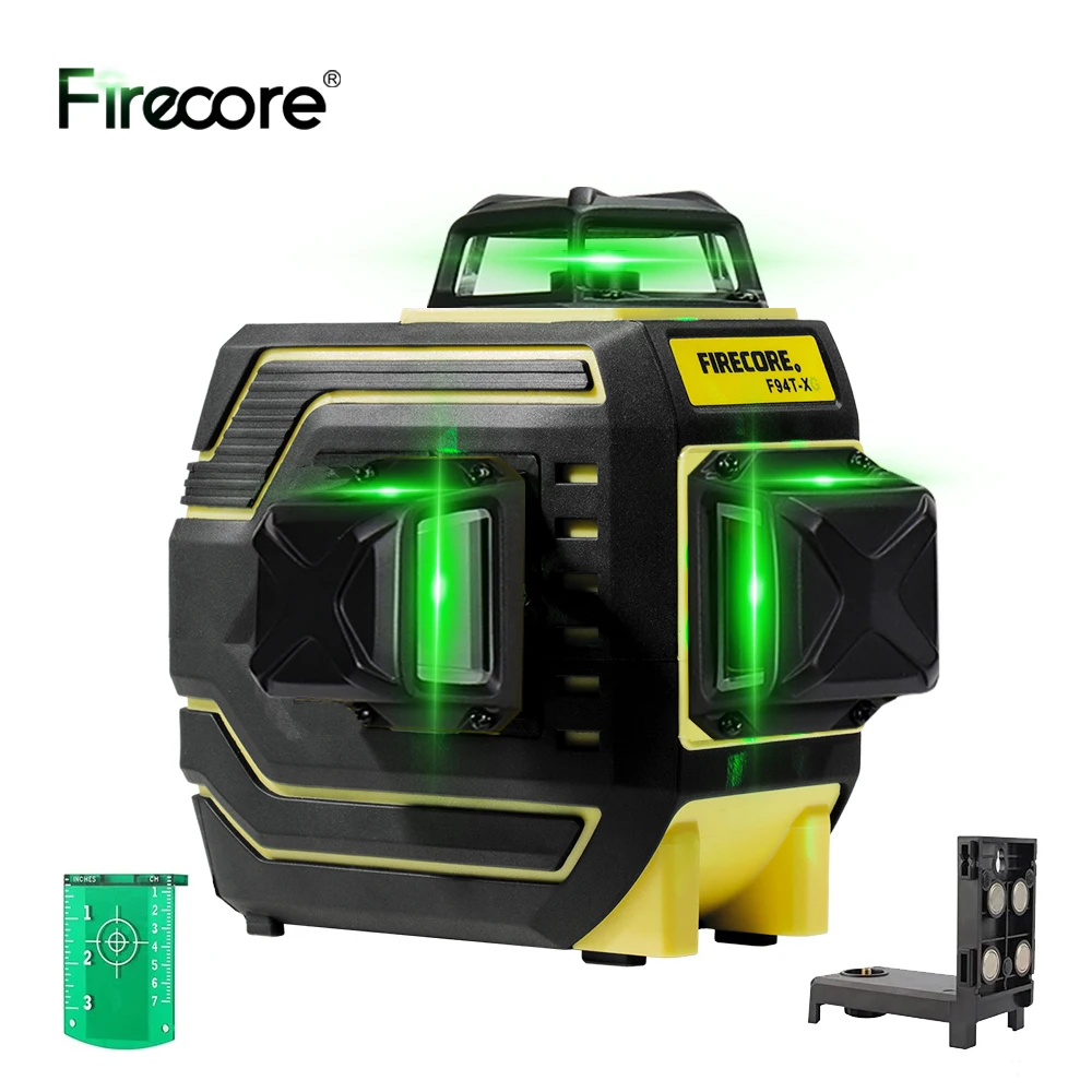 

FIRECORE 360 Laser Level 12 Lines 3D Self-Leveling Horizontal&Vertical Cross Lines Super Powerful Green Laser Level Tool F94TXG