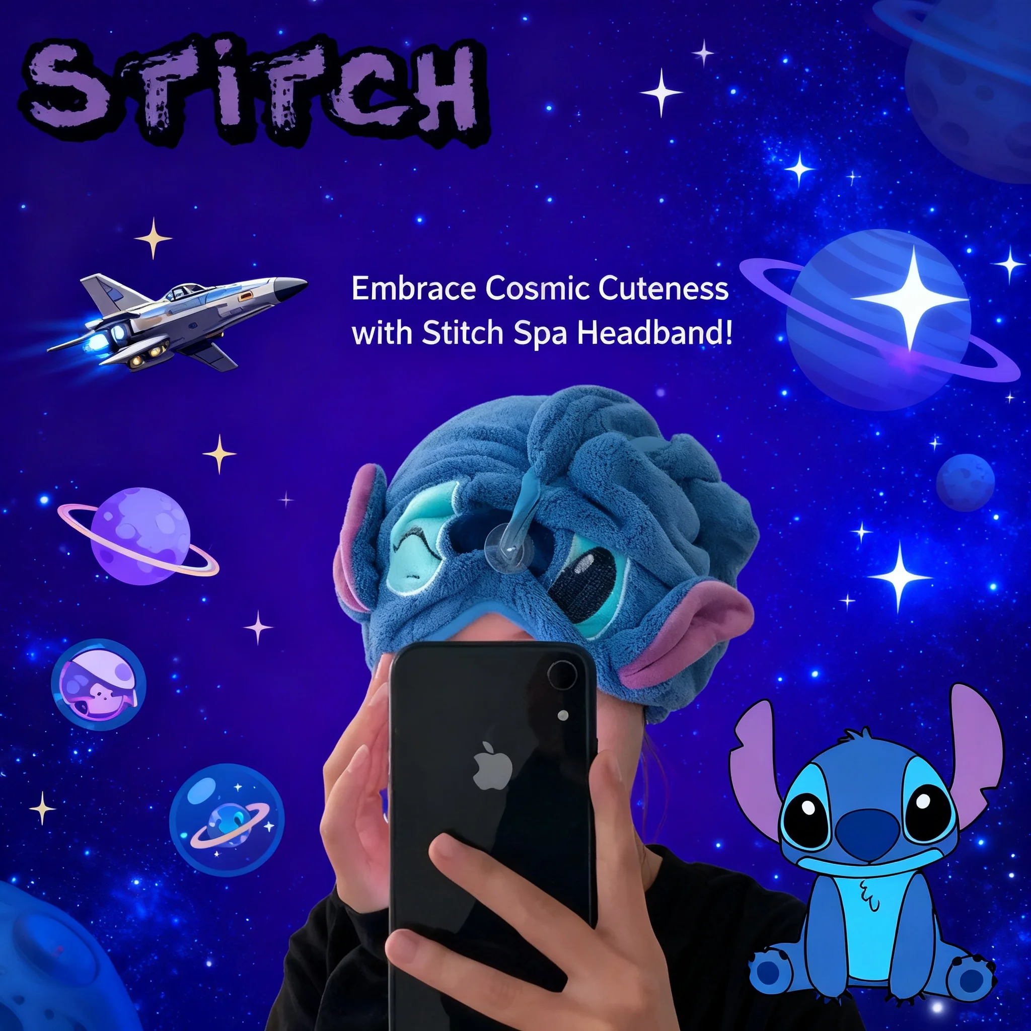 Toalla de Pelo de Terciopelo Coral Disney Stitch, Gorro de Ducha de Secado Rápido para Mujer, Gorro de Baño de Moda, Regalos para Mujer