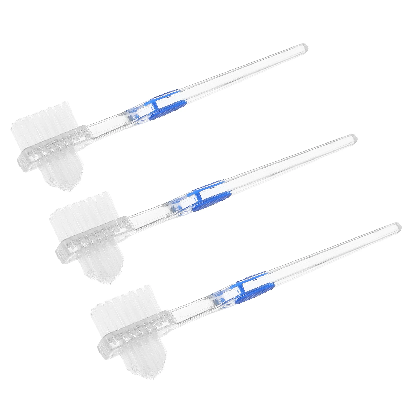 

3pcs Double Sided Hard Bristle Toothbrush For Care Elderly Users Travel Compact Design False Cleaning Tool Denture Brush For