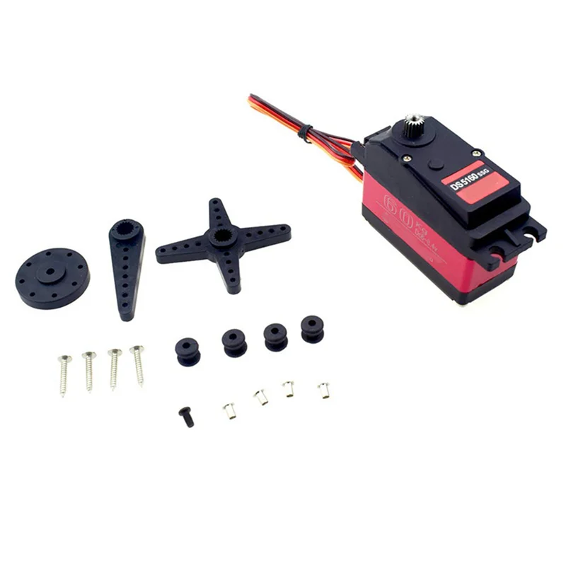 

YSUN-4Pc DS5160 SSG 60 кг 8,4 В Высоковольтный водонепроницаемый цифровой сервопривод для радиоуправляемого автомобиля 1:5 SAVOX-0236 LOSI XL 5T Сервопривод робота 270
