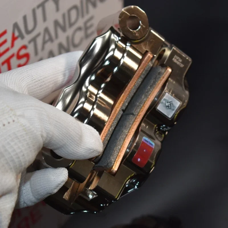 Caliper de freno CNC para motocicleta GP4RX, niquelado, aleación de aluminio 7075, pistón de 32MM, punto de bloqueo de 100MM