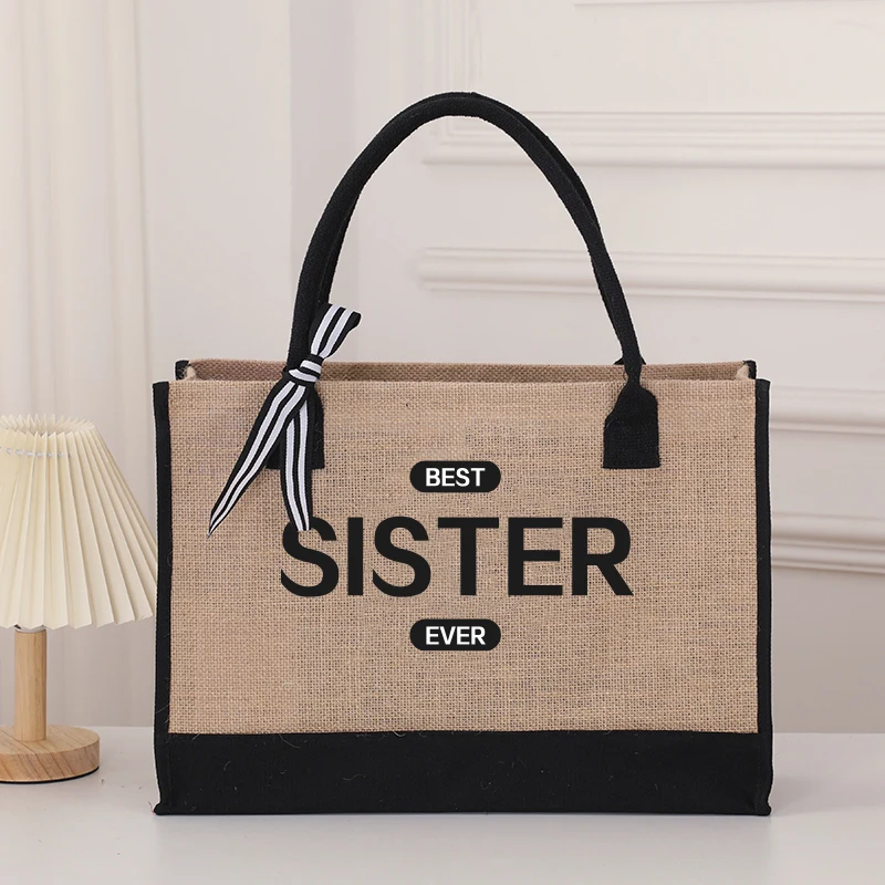 

Мужская сумка-тоут большой вместимости из искусственного льна, утолщенная сумка с открытым ртом, сумка для обеда с буквенным принтом