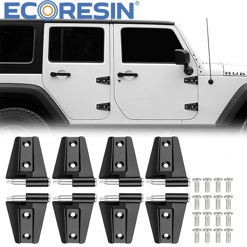 

For Jeep 4*4 Wrangler JK JL JT Gladiator Door Hinge Tim 4 /2 Doors 2007-2024 Black Stell Modify Car Auto Part