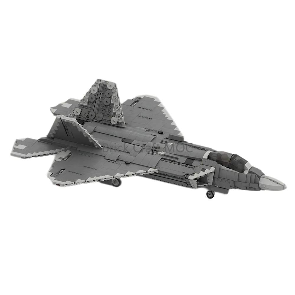 

MOC F-22 Raptor Stealth Fighter Building Blocks Set - Modern Military Jet Model Kit for Aviation Enthusiasts