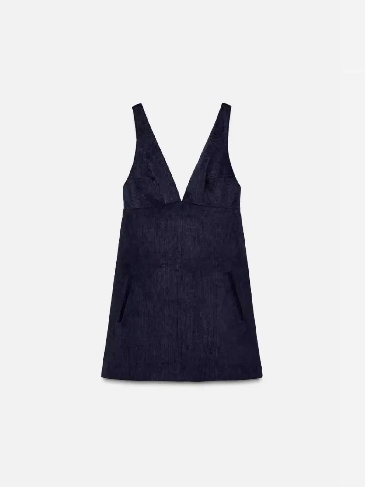 Wiosna Jesień Nowości Damska Modna Koszulka na Ramiączkach z Sztruksu z Dekoltem w Serek i Paskiem na Ramię Casualowa Jednolita Kolorystyka Bawełna...