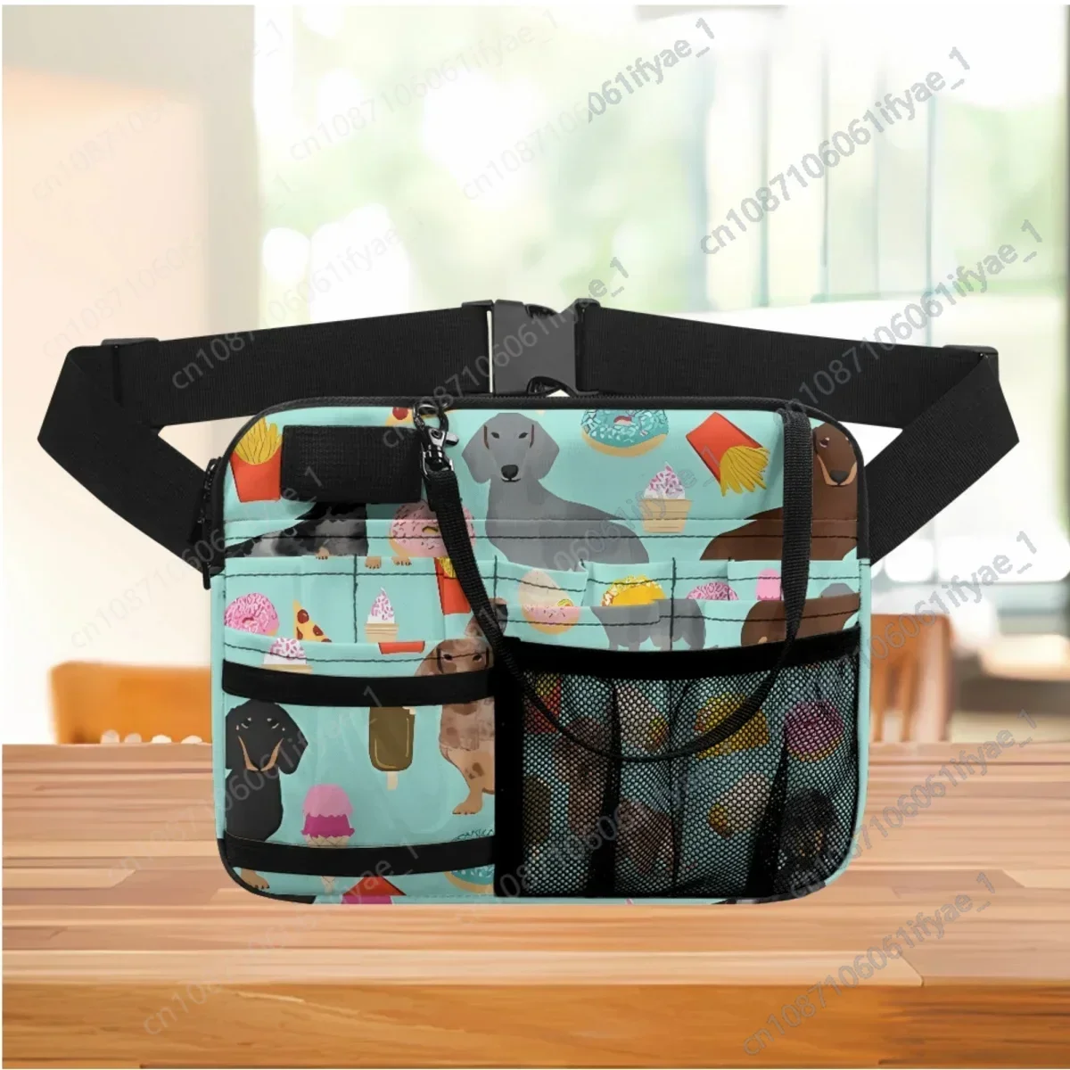 Multi Compartimento Utilitário Hip Bag, Enfermeira Belt Organizer, Ferramenta Bolsa de cintura, Designer Dachshund, Casual Carry Fanny Pack, Presente, Novo