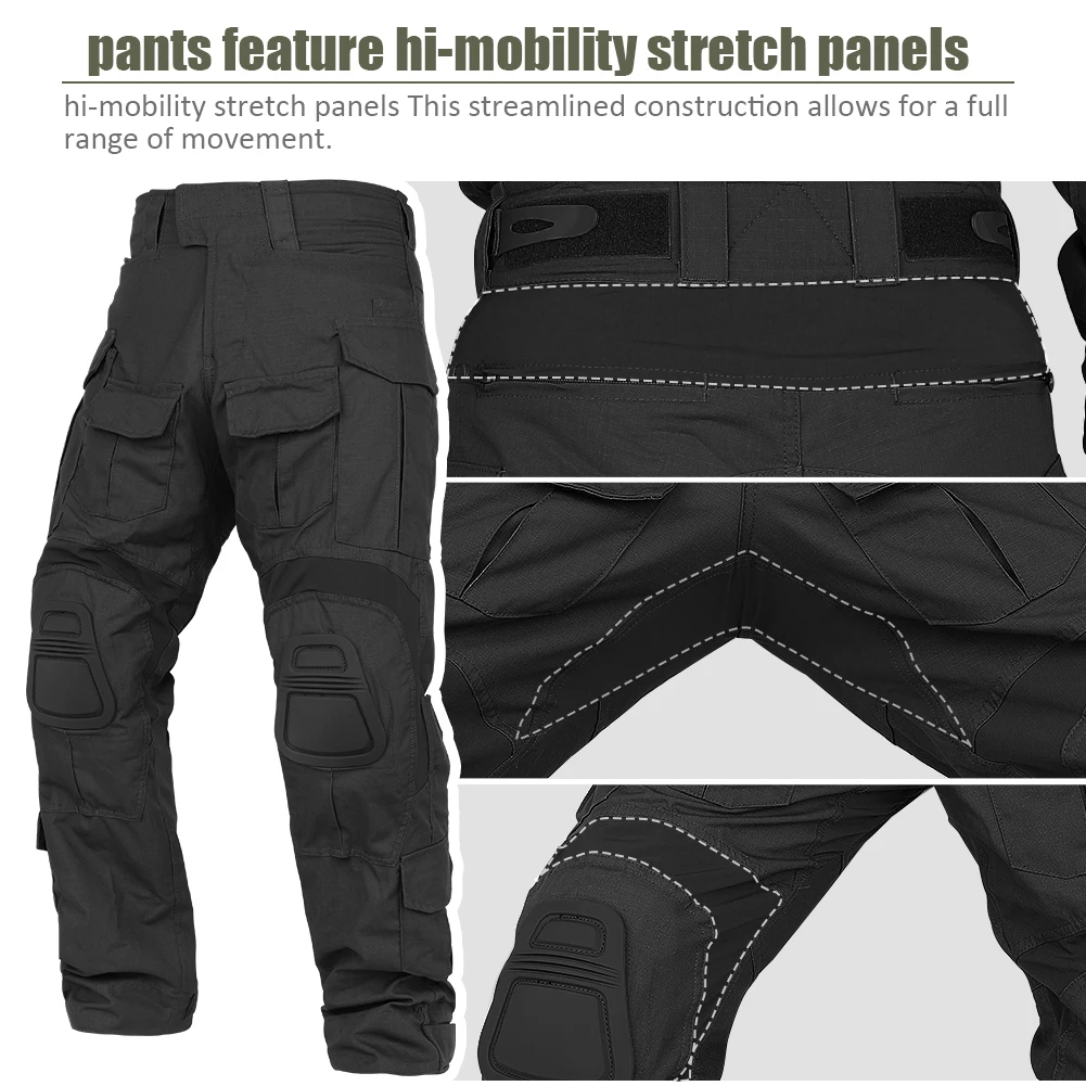 Gen3 Camo Uniforme da combattimento Abbigliamento da caccia Set tattici Camicia Pantaloni cargo Abbigliamento uomo Kit tuta militare Verde resistente all'usura