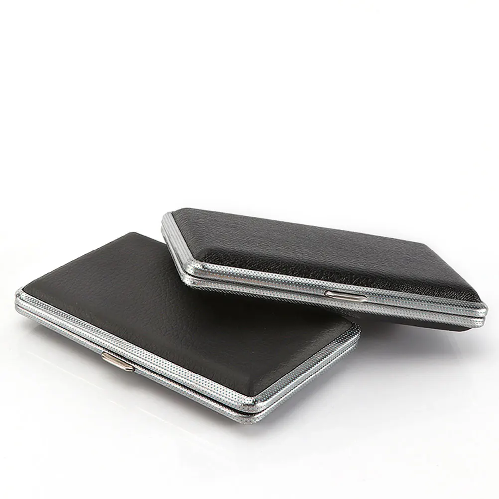 

Portable Cigarette Case Aluminum Alloy Metal Tobacco Box Durable Storage Container For Common Size Cigarettes With Buckle Design