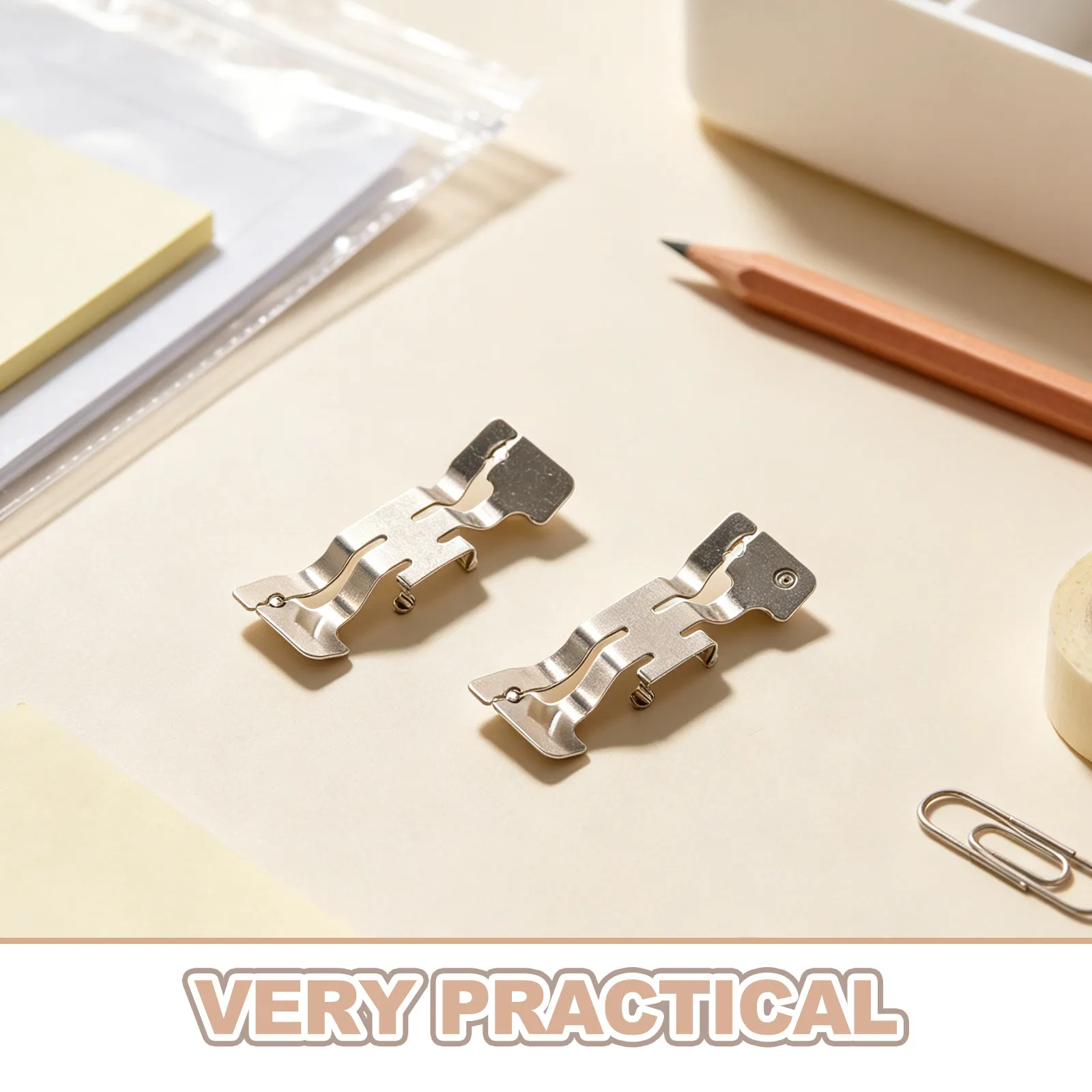 2Pcs Motorcycle Caliper Tension Clips Silver Alloy Brake Pad Retainer Plates Front Wheel Brake Stabilizer Anti-Rattle Hardware