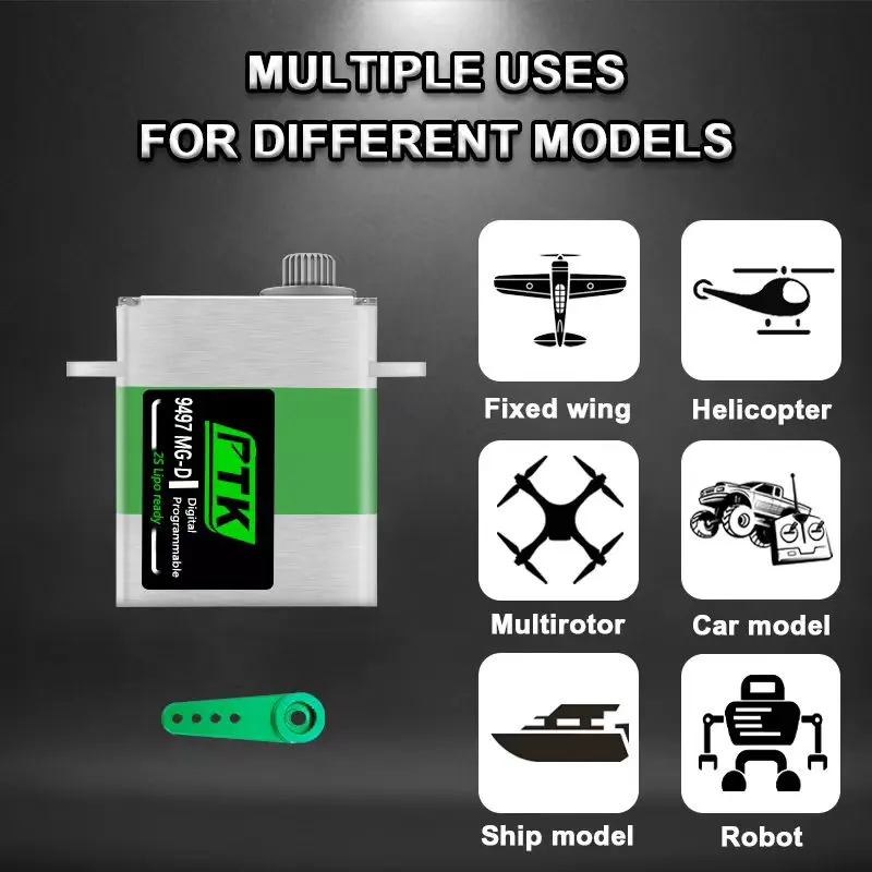 PTK 9497 サーボ MG-D 20 グラムサイズデジタルサーボメタルギアプログラマブル 2S Lipo RC ヘリコプター RC モデルカーエア用