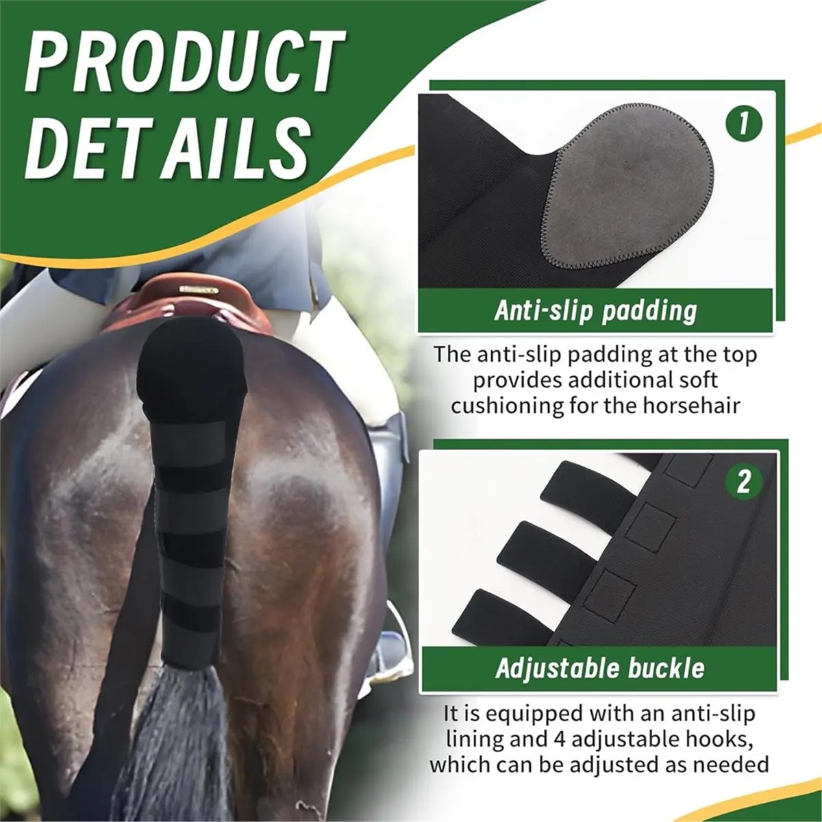 Premium Adjustable Thickened Ponytail Cover, Non-Slip, Prevents Hair Breakage, and Eliminates Ponytail Friction.
