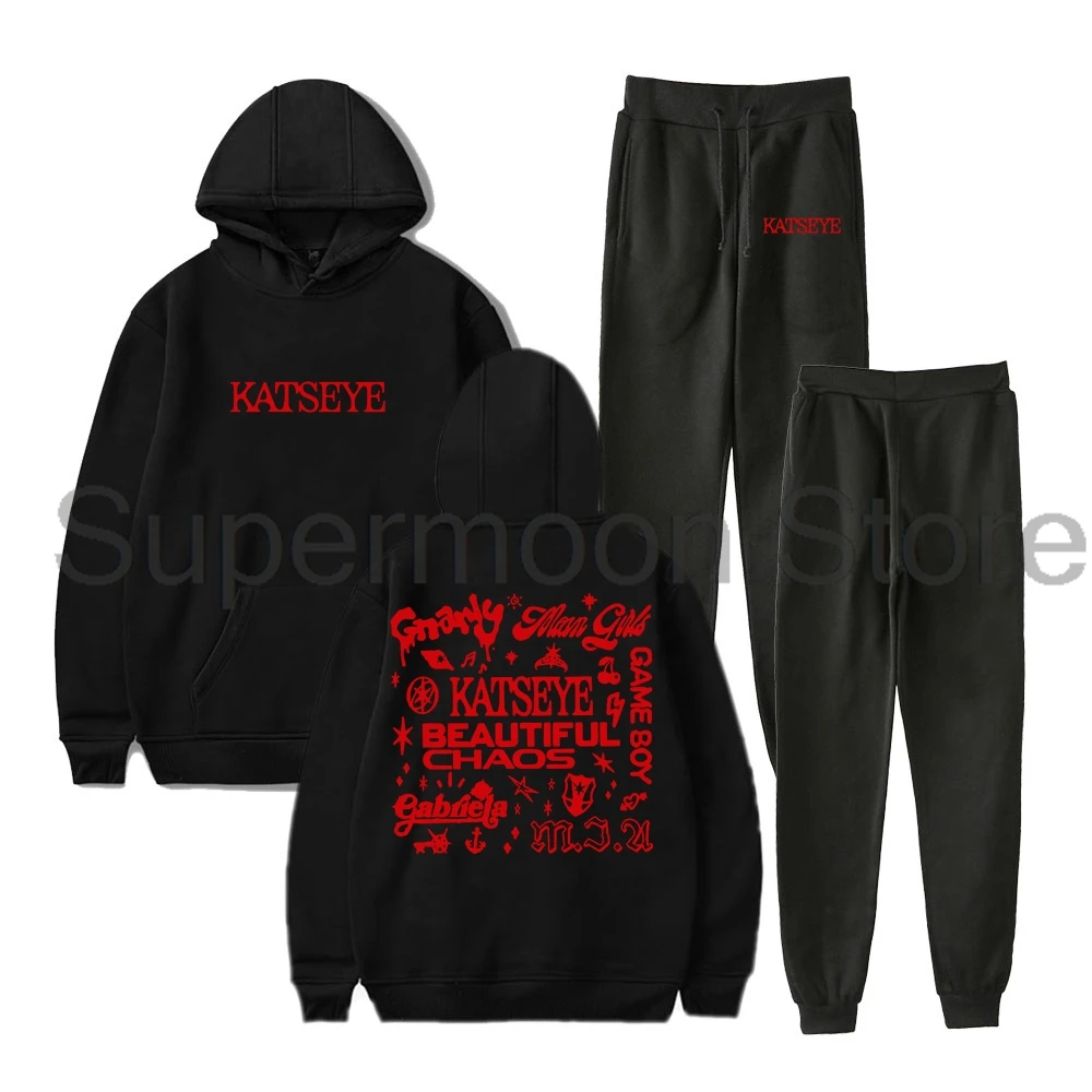 Kpop katseye lindo álbum caos merch hoodies calças jogger conjunto de duas peças moletom + moletom masculino feminino conjuntos de roupas