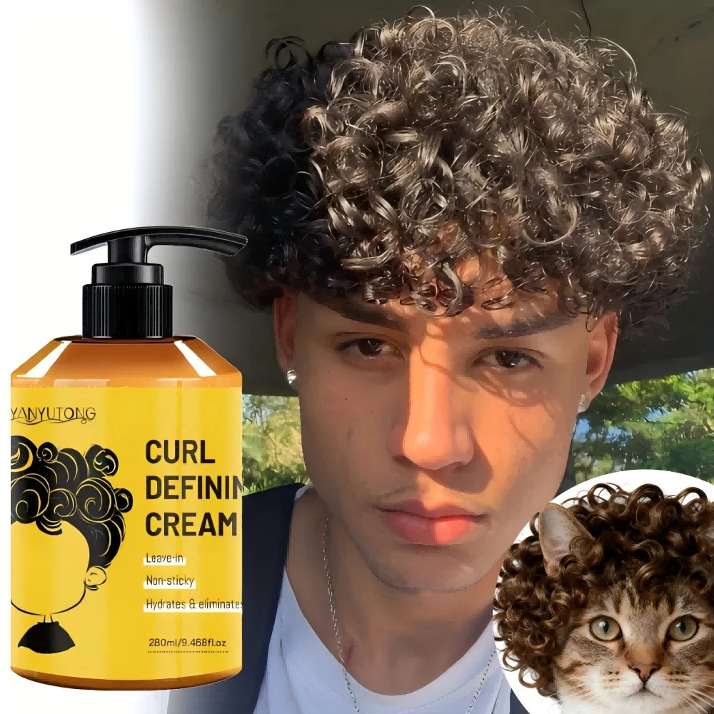 280ml Lockenstyling-Creme, Feuchtigkeitsspendende und Glättende Formel, Verbessert die Elastizität und den Glanz von Locken, Leicht zu Fixieren – Detail 5