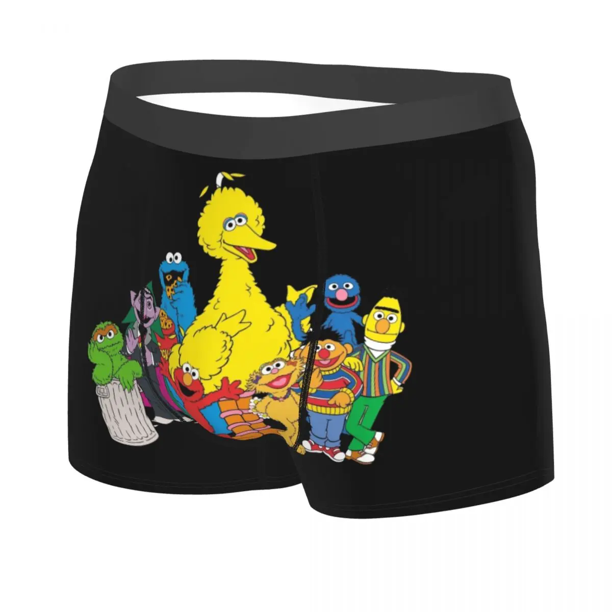 Novelty Sesame Street Character Boxers Shorts Panties Men's Underpants Stretch Cookie Monster Cartoon Briefs Underwear