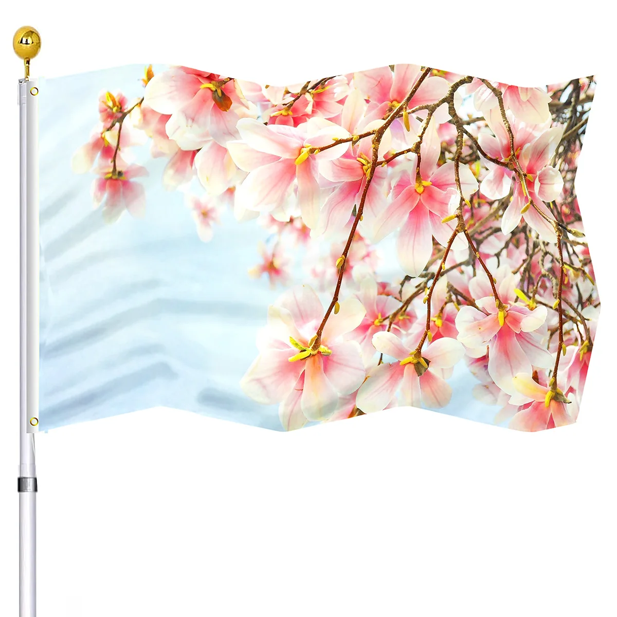 

Розовый флаг магнолии, весенние дворовые цветы, декоративные для дома, внутренние и уличные флаги, баннеры с латунными втулками для женщин и мужчин, подарки